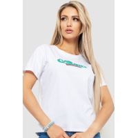Футболка женская с принтом, цвет белый, 221R3008-1