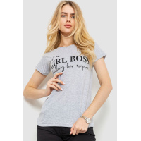 Футболка женская с принтом, цвет серый, 221R3060
