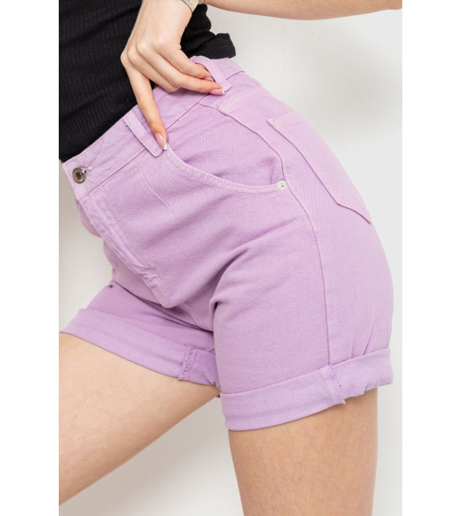 Джинсовые женские шорты, цвет сиреневый, 214R1035