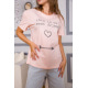 Женская футболка, персикового цвета с надписью, 198R007