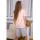 Женская футболка, персикового цвета с надписью, 198R007