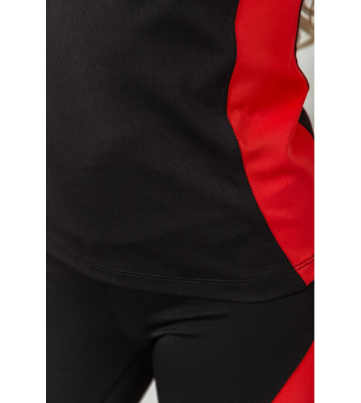 Спортивный костюм женский, цвет черно-коралловый, 102R075