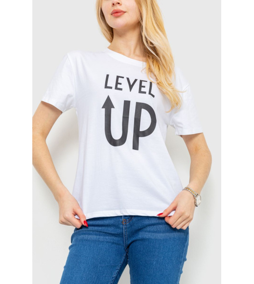 Футболка женская с принтом, цвет белый, 198R002