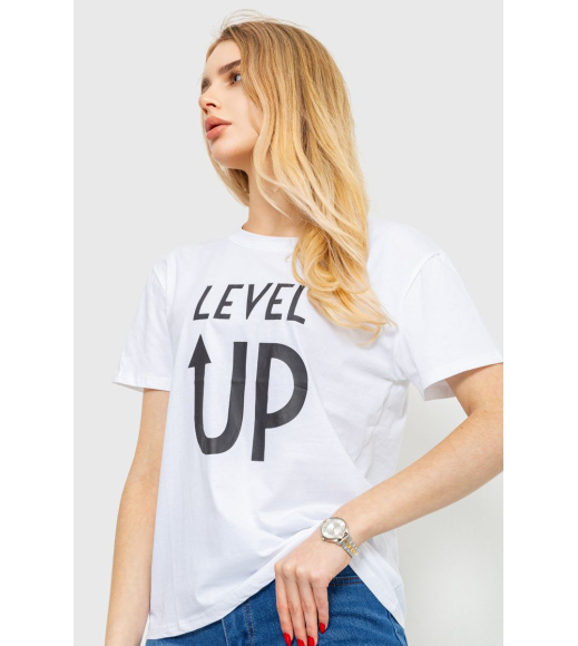 Футболка женская с принтом, цвет белый, 198R002