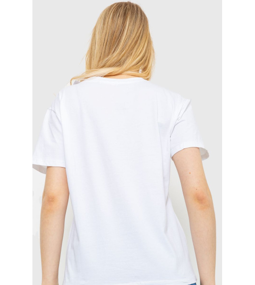 Футболка женская с принтом, цвет белый, 198R002