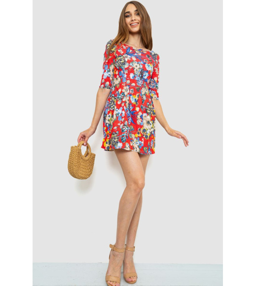 Платье нарядное короткое, цвет красно-синий, 186R310