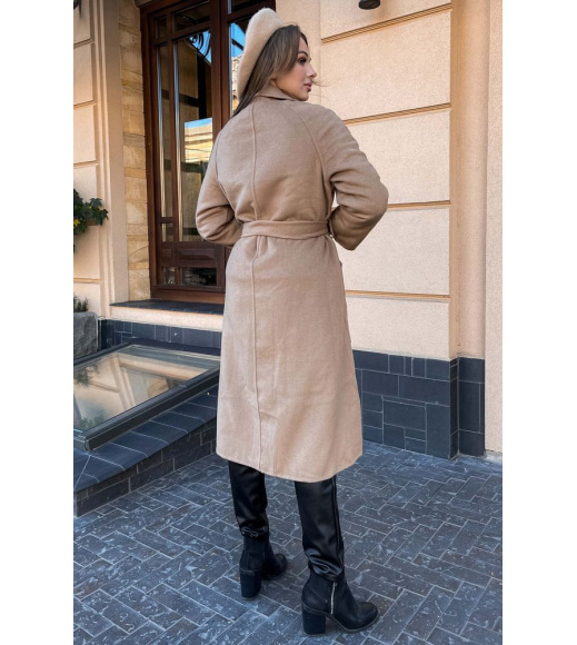 Пальто женское кашемировое, цвет бежевый, 189R002