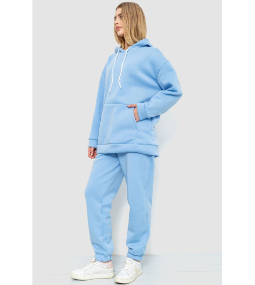 Спорт костюм женский на флисе, цвет голубой, 214R104