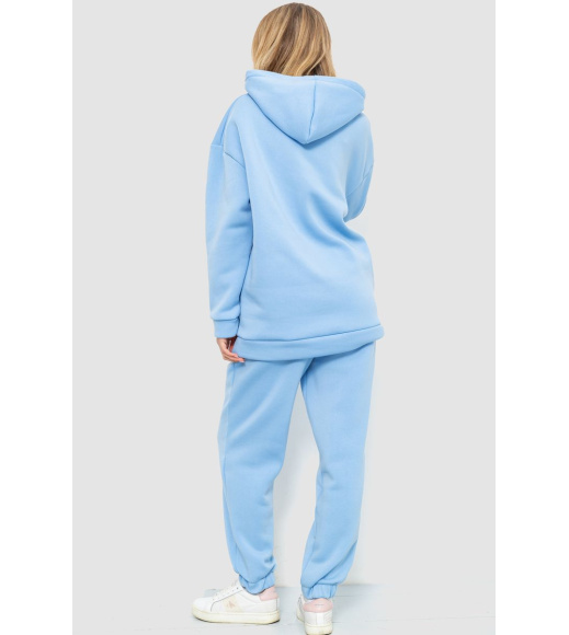 Спорт костюм женский на флисе, цвет голубой, 214R104