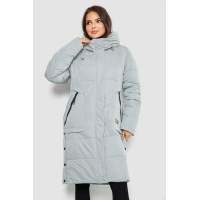 Пуховик женский удлиненный, цвет светло-оливковый, 243R320