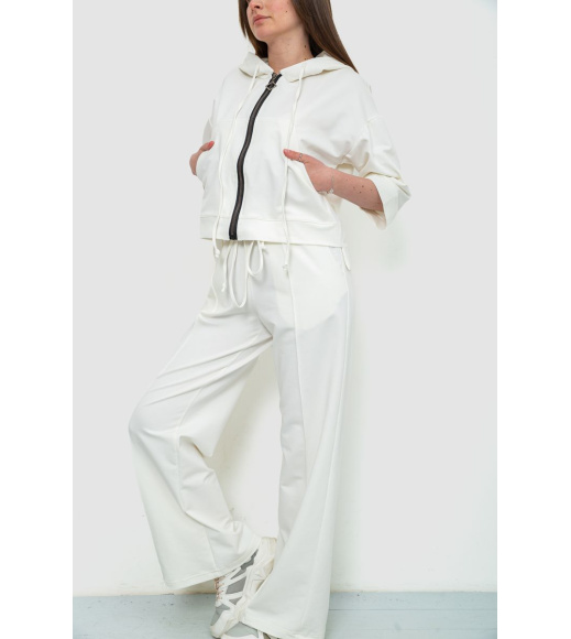 Спорт костюм женский двухнитка, цвет молочный, 102R5247