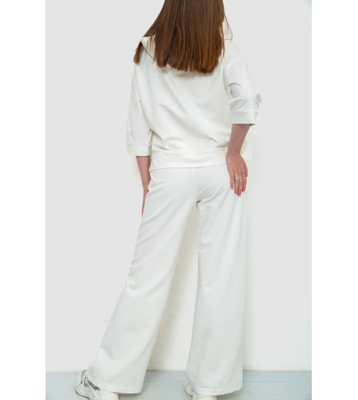 Спорт костюм женский двухнитка, цвет молочный, 102R5247