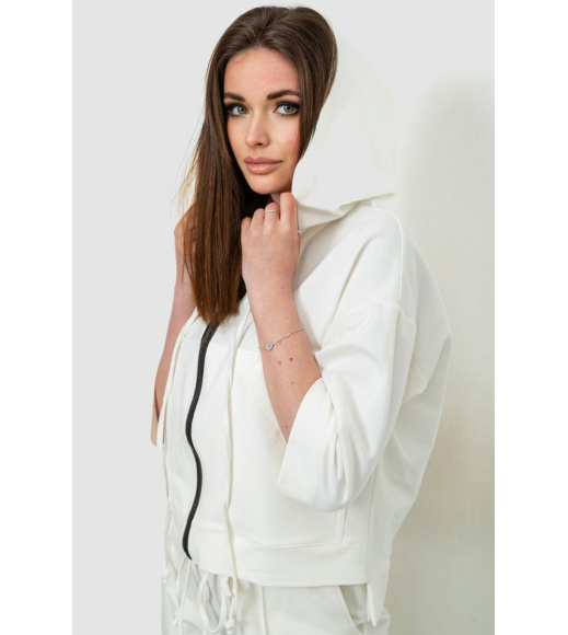 Спорт костюм женский двухнитка, цвет молочный, 102R5247