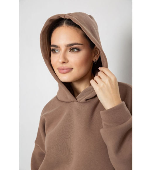 Спортивный костюм женский на флисе, цвет мокко, 177R055