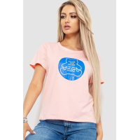Футболка женская с принтом, цвет розовый, 221R3009