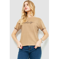 Футболка женская с принтом, цвет бежевый, 221R3017