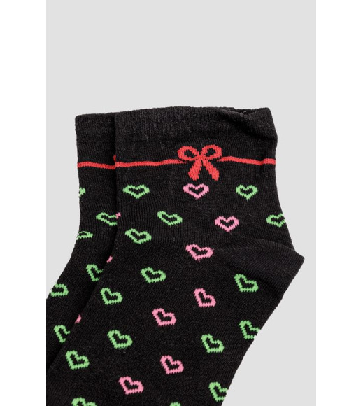 Шкарпетки жіночі, колір чорно-рожевий, 167R777