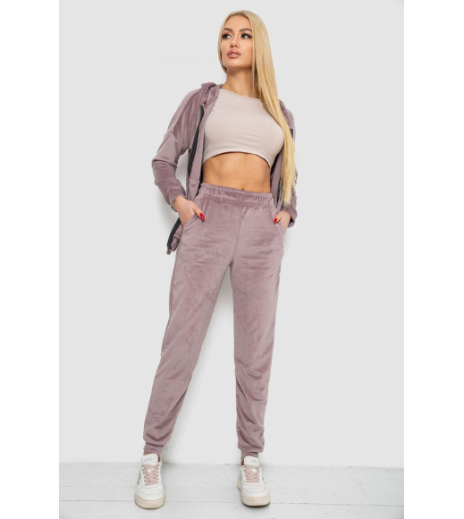 Спортивный костюм женский велюровый, цвет мокко, 177R018