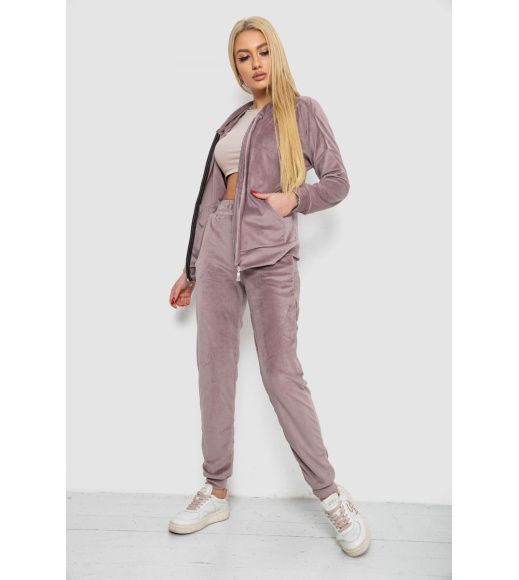 Спортивный костюм женский велюровый, цвет мокко, 177R018