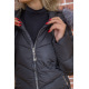 Женская демисезонная куртка, с капюшоном, черного цвета, 167R3838