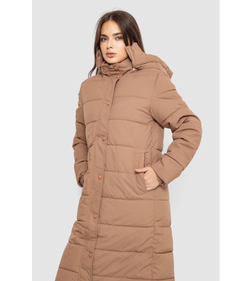 Куртка женская демисезонная удлиненная, цвет бежевый, 207R006