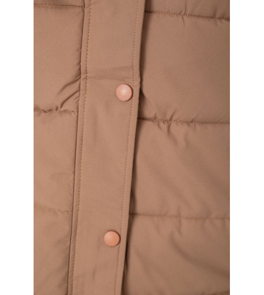 Куртка женская демисезонная удлиненная, цвет бежевый, 207R006