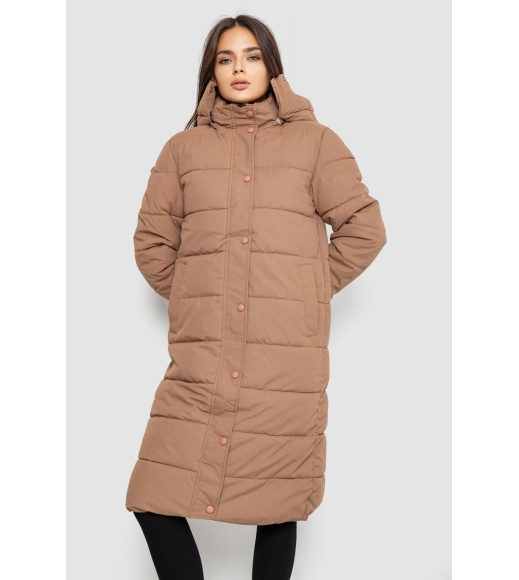 Куртка женская демисезонная удлиненная, цвет бежевый, 207R006