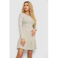 Платье трикотажное с оборкой, цвет серо-оливковый, 230R0112