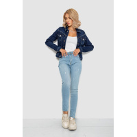 Куртка женская джинсовая однотонная, цвет синий, 247R030