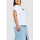 Жіноча футболка з принтом батал, колір білий, 102R213-1