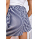 Жіночі шорти з кишенями і поясом, колір Синьо-білий, 172R008-2