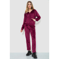 Спорт костюм женский велюровый, цвет бордовый, 244R9110