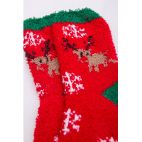 Новорічні жіночі шкарпетки, червоно-бежевого кольору, 151R2327
