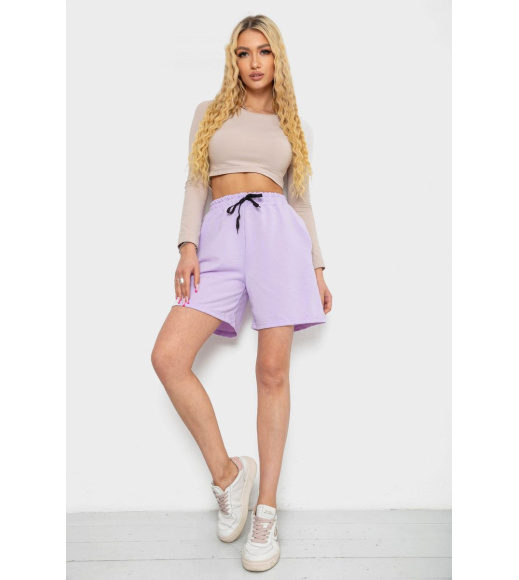 Шорты женские однотонные, цвет светло-сиреневый, 238R57907