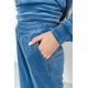 Спортивный костюм женский велюровый, цвет джинс, 177R021