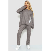 Спортивный костюм женский полубатал, цвет серо-коричневый, 214R740