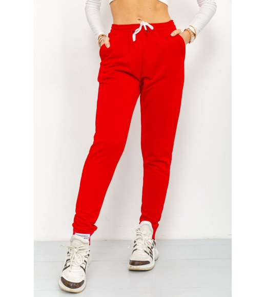 Спортивні штани жіночі демісезонні, колір червоний, 226R025