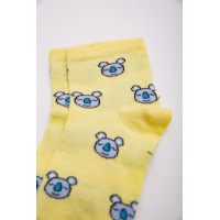 Жіночі шкарпетки, жовтого кольору з принтом, середньої довжини, 167R346