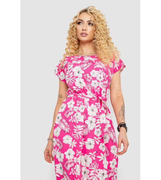 Платье с принтом софт, цвет розово-белый, 214R0228-1