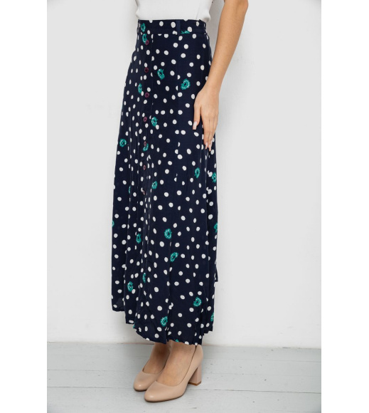 Юбка свободного кроя в горох, цвет темно-синий, 167R5001