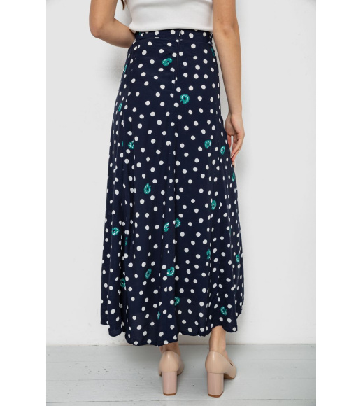 Юбка свободного кроя в горох, цвет темно-синий, 167R5001