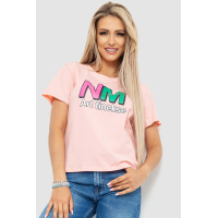 Футболка женская с принтом, цвет розовый, 221R3007-1