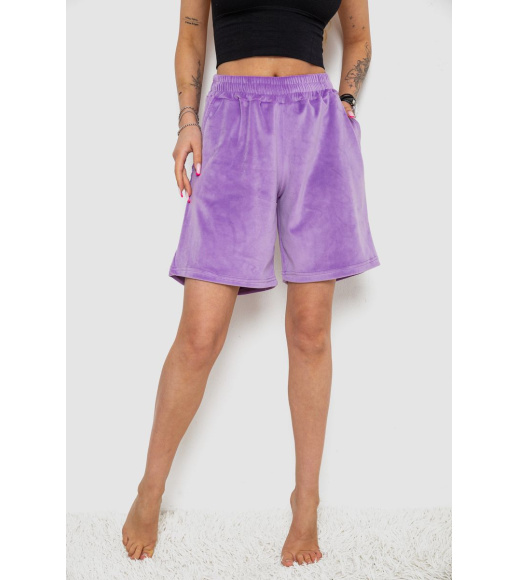 Шорты женские велюровые, цвет сиреневый, 238R106
