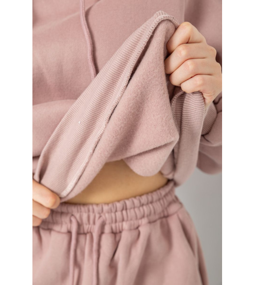 Спортивный костюм женский на флисе, цвет пудровый, 252R21268