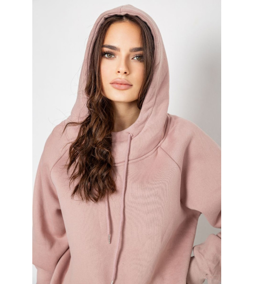 Спортивный костюм женский на флисе, цвет пудровый, 252R21268