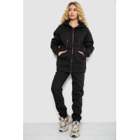 Спортивный костюм женский на флисе, цвет черный, 102R7715