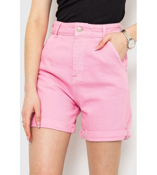 Джинсові шорти жіночі, колір рожевий, 214R1035