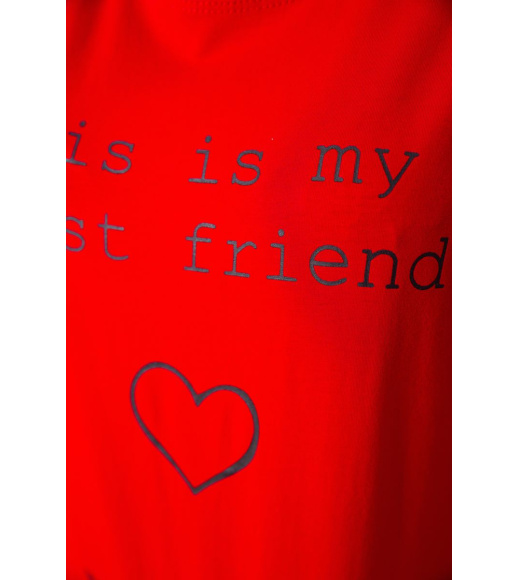 Женская футболка, красного цвета с надписью, 198R007