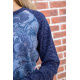 Женский костюм штаны + кофта, темно-синего цвета в принт, 172R003-3