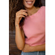Вкорочена жіноча футболка, персикового кольору, 102R204